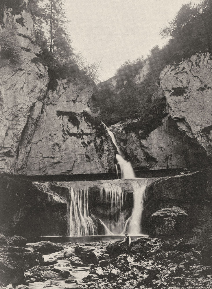 JURA. Cascade de la Billaude 1905 old antique vintage print picture